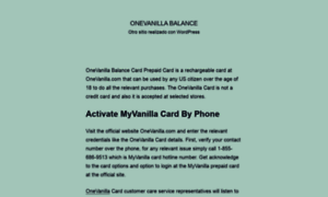 Onevanillabalancecheck.com thumbnail