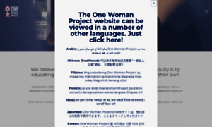 Onewomanproject.org thumbnail