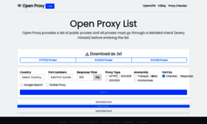 Openproxylist.com thumbnail