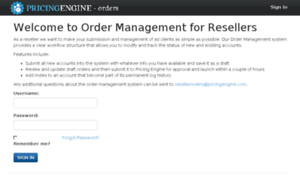 Orders.pricingengine.com thumbnail