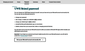 Password.uwe.ac.uk thumbnail