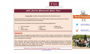 Passwordreset.tsu.edu thumbnail