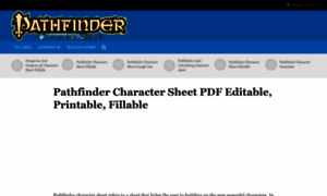 Pathfindercharactersheets.com thumbnail