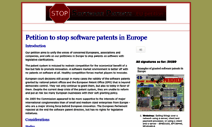 Petition.stopsoftwarepatents.eu thumbnail