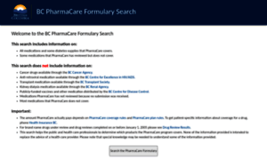 Pharmacareformularysearch.gov.bc.ca thumbnail