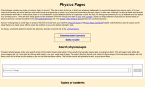 Physicspages.com thumbnail