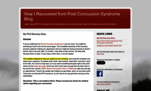 Postconcussionsyndromerecovery.blogspot.com thumbnail