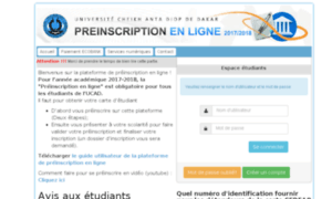 Preinscriptionenligne.ucad.sn: Preinscription en ligne de l'UCAD