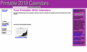 Printable2018calendars.com thumbnail