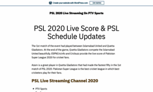 Psl2020liveptvsports.wordpress.com thumbnail