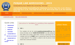 Punjablawadmissions2015.org thumbnail