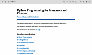 Python-programming.quantecon.org thumbnail