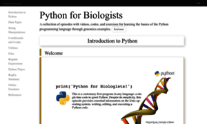 Pythonforbiologists.org thumbnail