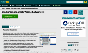 Quickarticlepro-article-writing-software.soft112.com thumbnail