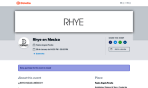 Rhye-en-mexico.boletia.com thumbnail