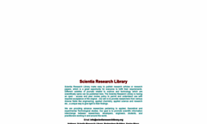 Scientiaresearchlibrary.org thumbnail