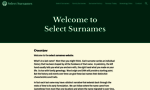 Selectsurnames.com thumbnail