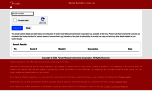 Serialnumberlookup.fender.com thumbnail