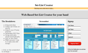 Setlistcreator.com thumbnail