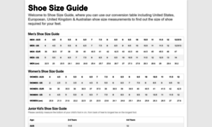 Shoesizeguide.com.au thumbnail