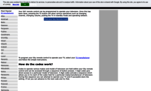 Skyremotecodes.co.uk thumbnail