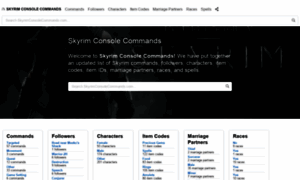 Skyrimconsolecommands.com thumbnail