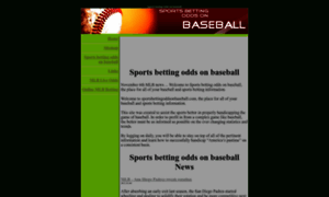 Sportsbettingoddsonbaseball.com thumbnail