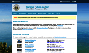 Sposurplusauction.ehawaii.gov thumbnail