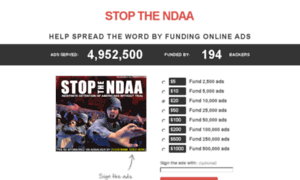 Stop-the-ndaa.adbacker.com thumbnail