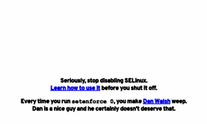 Stopdisablingselinux.com thumbnail