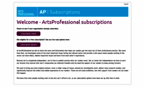 Subscribe.artsprofessional.co.uk thumbnail