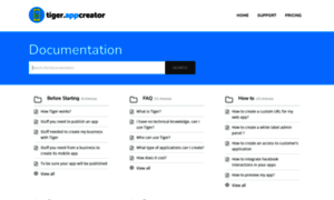 Support.tigerappcreator.com thumbnail