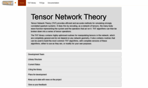 Tensornetworktheory.org thumbnail