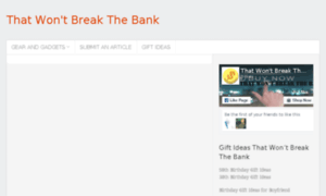 Thatwontbreakthebank.com thumbnail