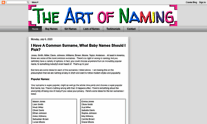 Theartofnaming.com thumbnail