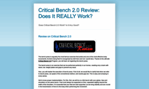 Thecriticalbenchreview.blogspot.com thumbnail