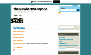 Thenumbertwentyone.wordpress.com thumbnail