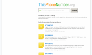 Thisphonenumber.org thumbnail