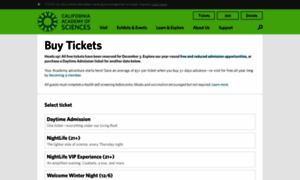 Ticketing.calacademy.org thumbnail