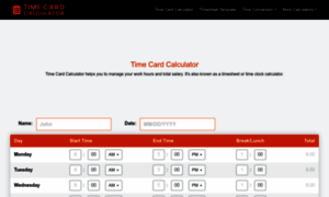Time-card-calculator.net thumbnail