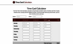Timecard-calculator.net thumbnail