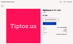 Tiptoe.us thumbnail