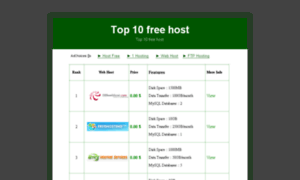 Top10freehost.com thumbnail