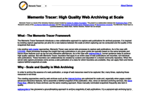 Tracer.mementoweb.org thumbnail