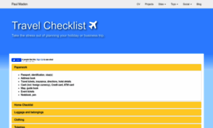 Travel-checklist.co.uk thumbnail