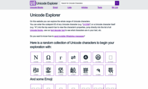 Unicode-explorer.com thumbnail