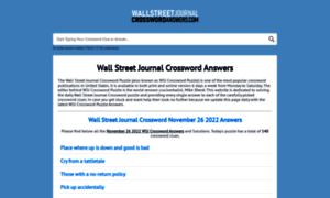 Wallstreetjournalcrosswordanswers.com thumbnail