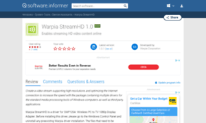 Warpia-streamhd.software.informer.com thumbnail
