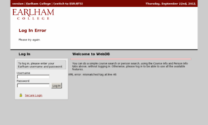 Webdb.earlham.edu thumbnail