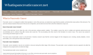 Whatispancreaticcancer.net thumbnail